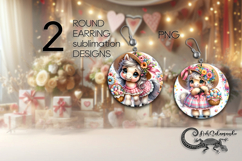 Easter horse | 2 spring Round Earring Sublimation PLUS Product Image 1