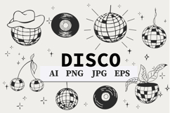 Disco ball doodle line tattoo y2k coquette trendy groovy Product Image 1