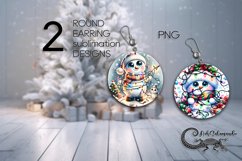 Snowman | christmas Round earring Sublimation designs PLUS Product Image 1