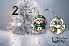 Snowman &amp; gingerbread | 2 Round earring Sublimation designs Product Image 1
