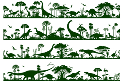 Set of 4 vector seamless prehistoric backgrounds Product Image 1