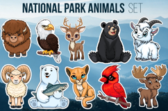 Set of vector cute kid animals of North America Product Image 1