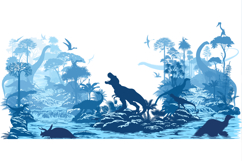Vector jungle river with dinosaurs. Product Image 1
