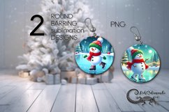 Christmas snowman | Round earring Sublimation design PLUS Product Image 1