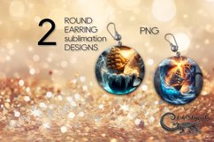 Fantasy ship | 2 marine Round earring Sublimation designs Product Image 1