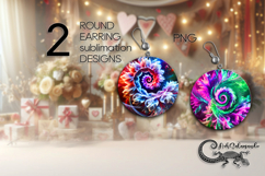 Abstract design | Round earring Sublimation PLUS, PNG Product Image 1