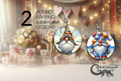 Gnome Beach Life | 2 Sublimation round earring designs PL Product Image 1