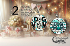 Dogs mom | 2 pets Round earring sublimation designs Product Image 1