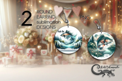 Fish On | Fishing Round earring sublimation design PL Product Image 1