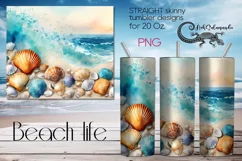 BeachLife | sea Skinny Tumbler Sublimation design PLUS10 Product Image 1