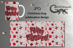Red Christmas pattern | Xmas Mug sublimation design PLUS10 Product Image 1