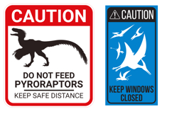 Dinosaur Road Sign Stickers Set 19 vector Designs Product Image 10