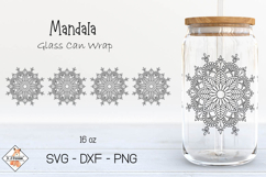 Mandala Beer Glass Can Wrap SVG Design Product Image 1