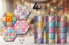 Candy patchwork | 4 Skinny tumbler sublimation designs Product Image 1
