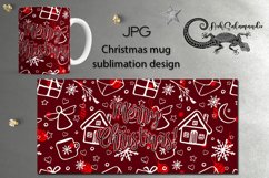 Red Christmas pattern | Xmas Mug sublimation design PLUS11 Product Image 1