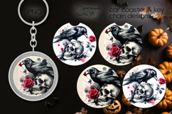 Gothic skulls | coaster &amp; key chain sublimation design Product Image 1
