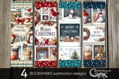 Retro Christmas collage | 4 Xmas bookmarks sublimation P Product Image 1