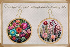 Set of Earrings | 8 designs with Embroidery 3D, PNG Product Image 1
