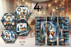 Christmas deer | 4 retro xmas Sublimation Tumbler designs Product Image 1