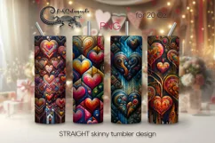 Vintage Hearts | 4 Skinny tumbler sublimation designs Product Image 1