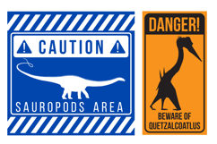 Dinosaur Road Sign Stickers Set 19 vector Designs Product Image 12