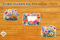 Flower Stickers #12 | Print and Cut Product Image 1