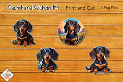 Dachshund Dog Stickers | Print and Cut Product Image 1
