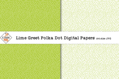 Lime green Polka Dot Digital Papers A4 Product Image 1