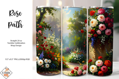 Rose Path Sublimation Tumbler Wrap Product Image 1
