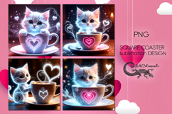 Valentine coffee | 4 love square coaster sublimation designs Product Image 1