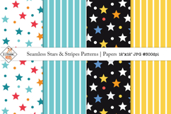 Seamless Stars &amp; Stripes Patterns | Digital Papers Product Image 1