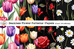 Seamless Flower Patterns | Papers Product Image 1