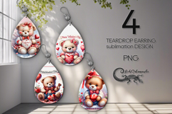 Valentine teddy bear | 4 love teardrop earring designs PL Product Image 1