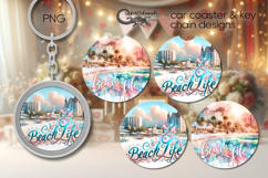 Beach Life | summer Car coaster &amp; key chain designs PL Product Image 1