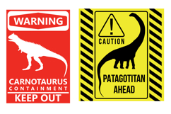 Dinosaur Road Sign Stickers Set 19 vector Designs Product Image 15