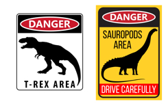 Dinosaur Road Sign Stickers Set 19 vector Designs Product Image 16
