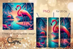 Flamingo | Tropical Skinny Tumbler Sublimation design PLUS Product Image 1