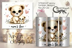 Mother's day cute animal | Skinny tumbler Sublimation PLUS17 Product Image 1