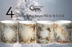 Vintage Christmas | 4 Retro Sublimation Mug designs p Product Image 1