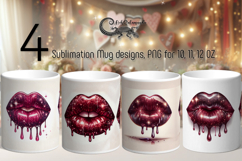 Valentine lips | 4 Valentine Sublimation Mug designs P Product Image 1