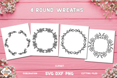 4 Round Floral Wreaths SVG | Wedding Designs Product Image 1