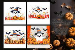 Cute ghost 2 | funny Halloween square coaster sublimation PL Product Image 1