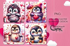 Love animals | valentine square coaster sublimation design Product Image 1