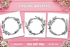 3 Round Floral Wreaths SVG | Wedding Designs Product Image 1