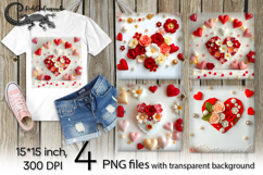 Valentine pearls | 4 PNG Sublimation designs Product Image 1