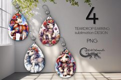 Boho inscription | 4 Teardrop Earring sublimation designs Product Image 1