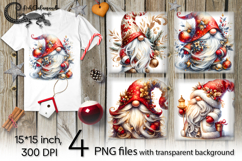 Christmas Gnome | 4 xmas PNG Sublimation designs P Product Image 1