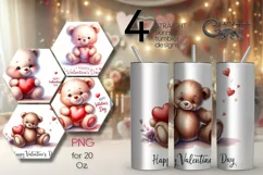 Valentine animals | teddy bears Skinny tumbler design PL2 Product Image 1