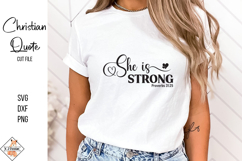 She Is Strong Bible SVG | Christian Designs Product Image 1