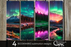 Northern lights | Xmas bookmarks sublimation design PL Product Image 1